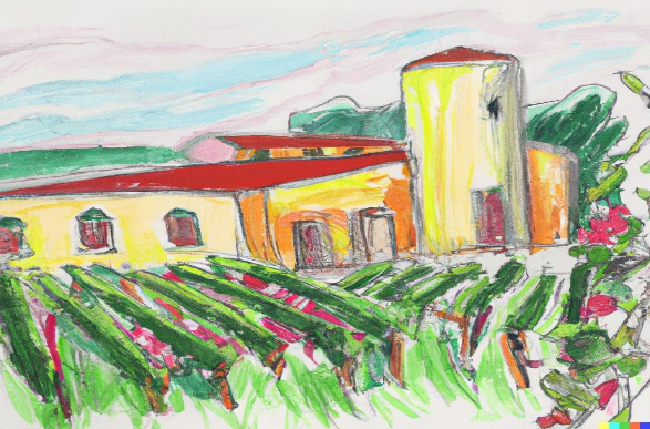 Illustrated Image of  Napa Valley Vineyard Donated to Charity